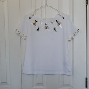 NWT Banana Republic white top with wrap back